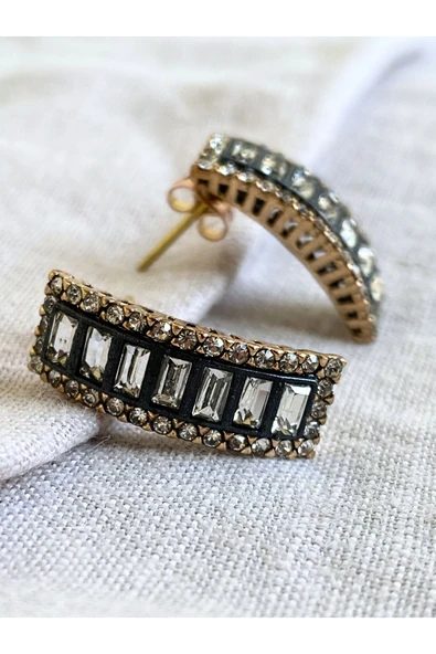 Elmas Montür Zirkon Taşlı Küpe - Resim 3