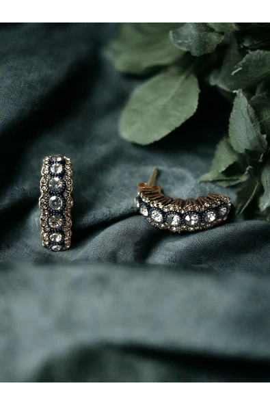 Zirkon Taşlı Elmas Montür Küpe - Resim 3