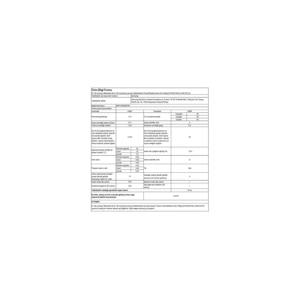 Samsung WW11DB7B34GBAH 1400 Devir 11 kg Çamaşır Makinesi - 2