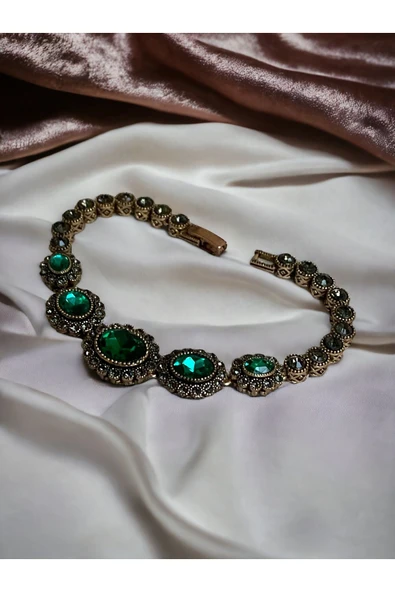 Oval Kristal Taşlı Bileklik - 4