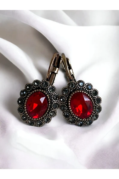 Black Diamond Taşlı Oval Küpe - 3
