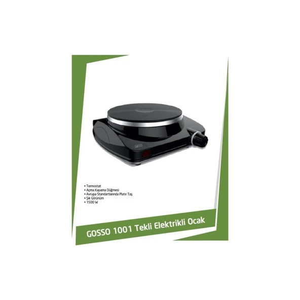 GOSSO 1001 TEKLİ 1500W ELEKTRİKLİ OCAK