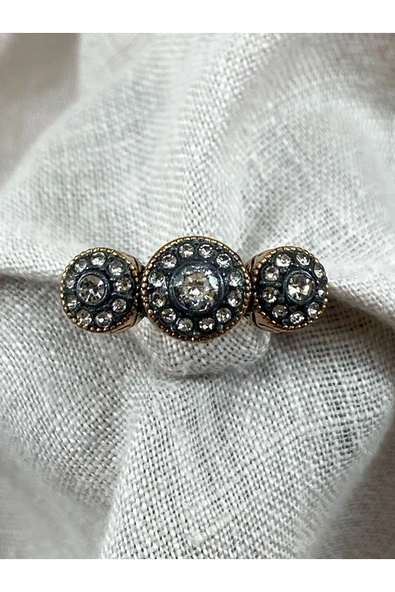 Elmas Montür 3 Taş Yüzük - Resim 6