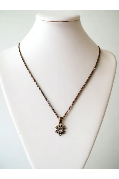 Elmas Montür Taşlı Kolye - Resim 3