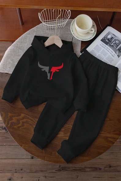 Boğa Baskılı Çocuk Rahat Eşofman Takımı - Resim 2