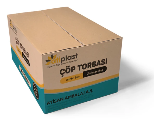 Atiplast Çöp Torbası Endüstriyel Jumbo Boy 500 gr 80 x 110 cm Siyah 20 Rulo