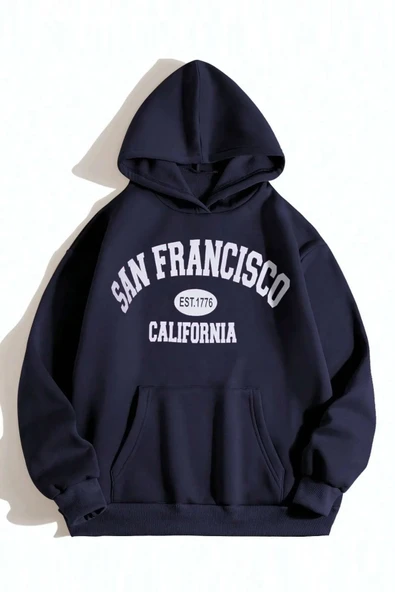 San Francisco Baskılı Oversize Sweatshirt - Resim 8