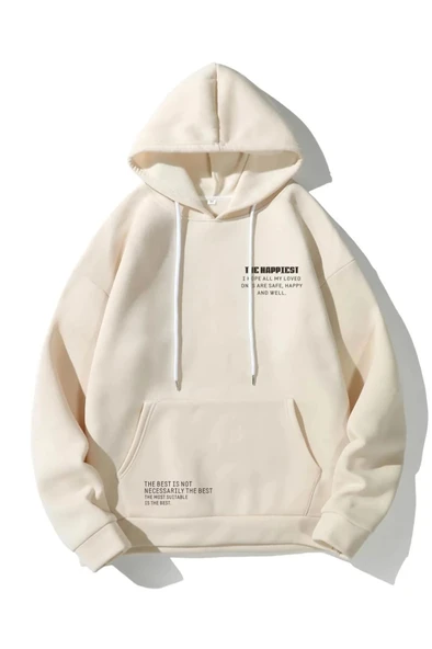 The Happiest Baskılı Oversize Sweatshirt ürün görseli 1