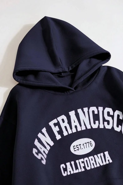 San Francisco Baskılı Oversize Sweatshirt - Resim 9