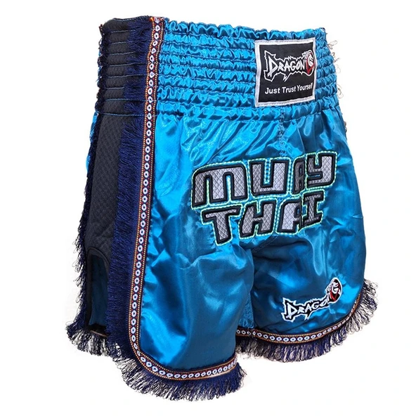DragonDo MT3020 Apache Muaythai Şortu Turkuaz Püsküllü Muay Thai Şortu - 2