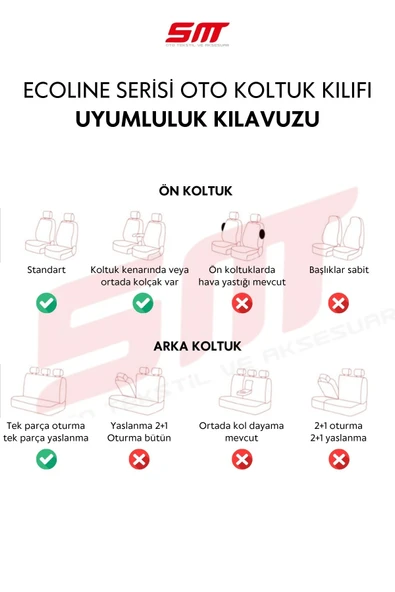 Ecoline Serisi Universal Oto Koltuk Kılıfı - 4