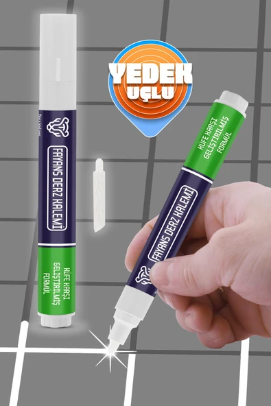 1 Adet Beyaz Derz Kalemi Hızlı Kuruyan Yedek Uç Su Bazlı Kokusuz Derz Dolgu Fayans Yenileme Boyası