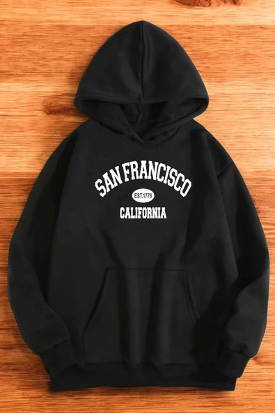 San Francisco Baskılı Oversize Sweatshirt - Resim 3