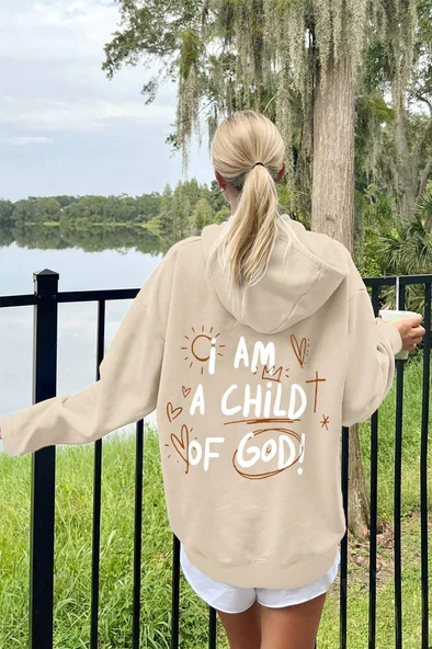 Sırt Baskılı Oversize Sweatshirt