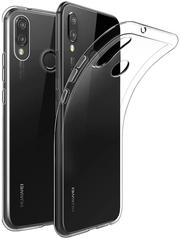 Huawei P20 Lite Kılıf Şeffaf Hibrit Silikon Esnek Tam Koruma