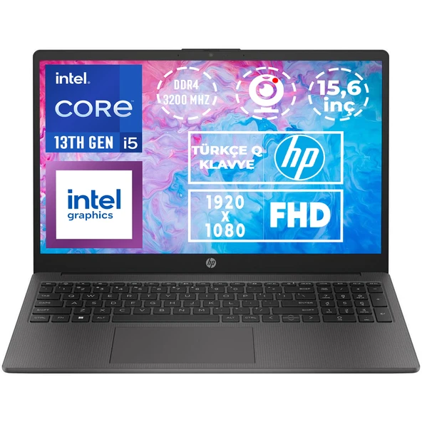HP 250 G10 i5-1334U 16GB 1TB SSD 15.6" FHD Freedos Taşınabilir Bilgisayar B2NC5ES 004