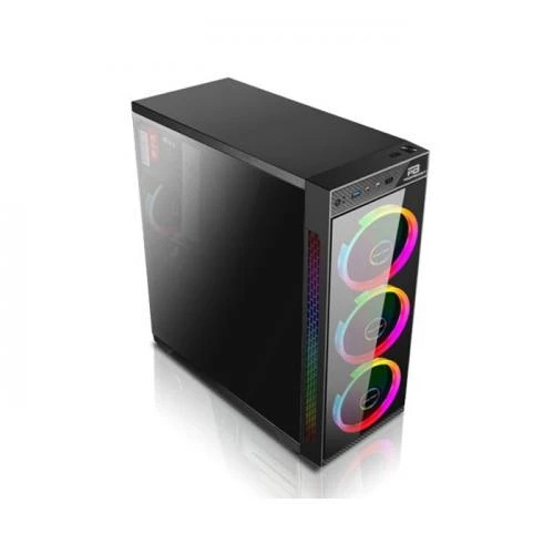 PowerBoost VK-C12B USB 3.0 ATX, Tempered Glass, RGB fan, siyah Kasa PSU Yok
