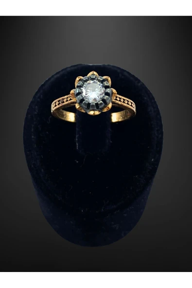 Elmas Montür Zirkon Taşlı Tektaş Yüzük - Resim 7
