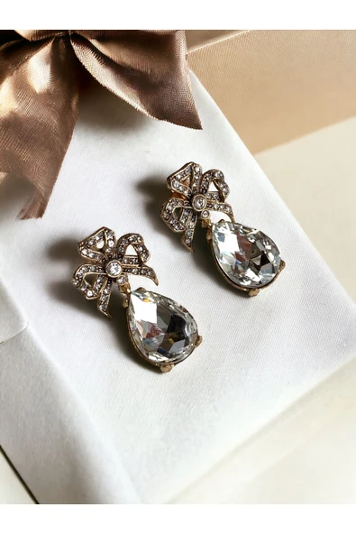 Zirkon Taşlı Fiyonk Küpe - Resim 3