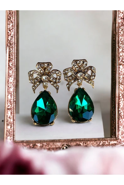 Zirkon Taşlı Fiyonk Küpe - Resim 5