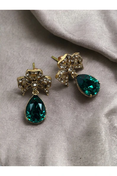 Zirkon Taşlı Fiyonk Küpe - Resim 7