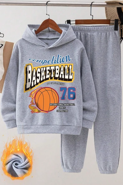 Basketball Baskılı Çocuk Rahat Eşofman Takımı ürün görseli
