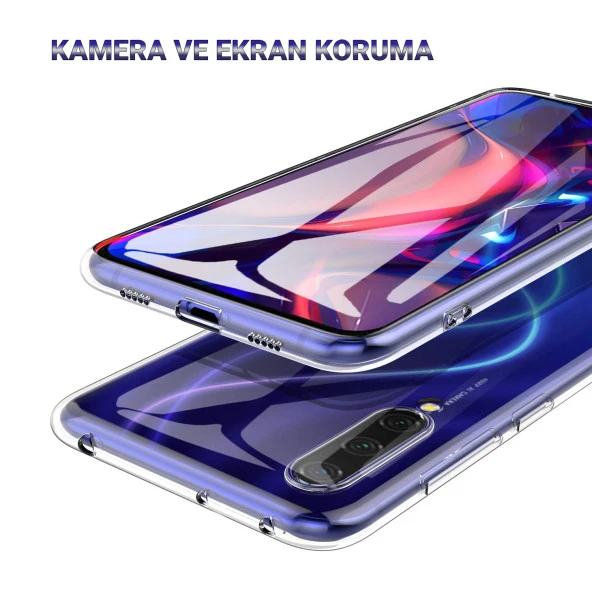 Xiaomi Mi 9 Lite Kılıf Şeffaf Hibrit Silikon Esnek Tam Koruma - 5