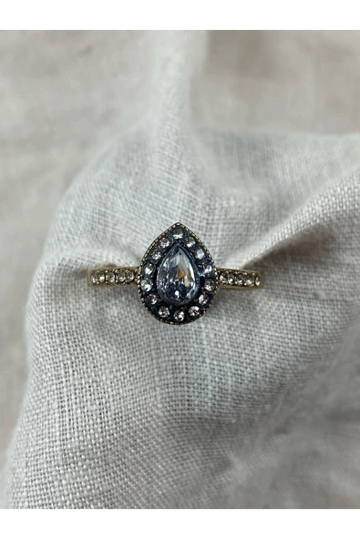 Swarovski Taşlı Su Damlası Yüzük - 2