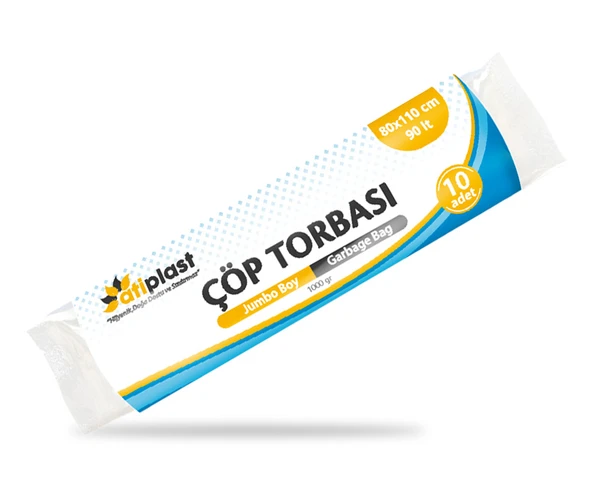 Atiplast Çöp Torbası Profesyonel Jumbo Boy 1000 gr 80 x 110 cm Siyah 5 Rulo