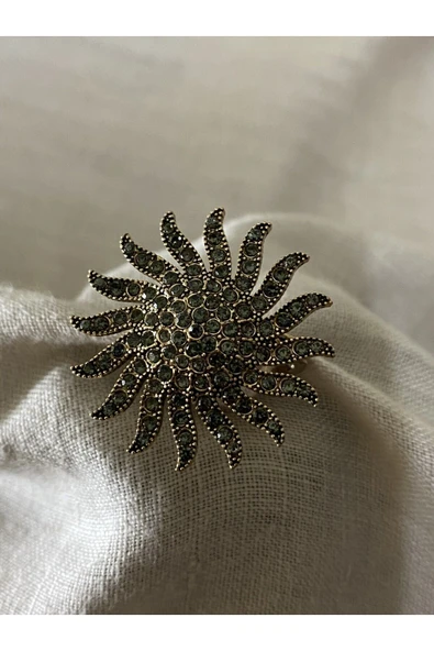 Black Diamond i Taşlı Güneş Figür Yüzük - 4
