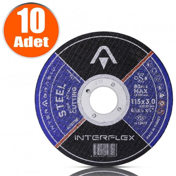 İnterflex Metal Kesici Taş Disk 115x3.0x22.23 mm (10 ADET)