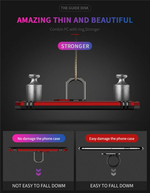 Xiaomi Redmi Note 8 Kılıf Yüzüklü Standlı Tank Zırh Silikon - 11