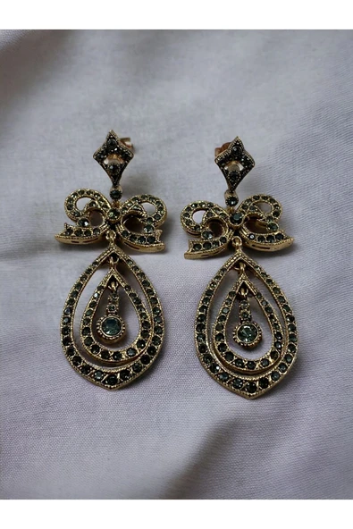 Zirkon Taşlı Su Yolu Elmas Montur Küpe - Resim 4