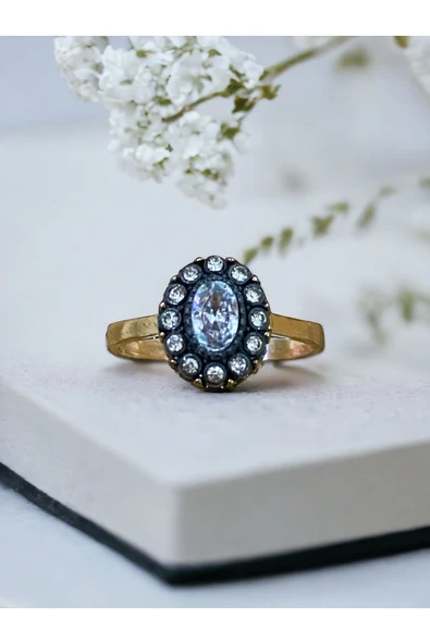 Oval Kesim Zirkon Taşlı Yüzük - 2