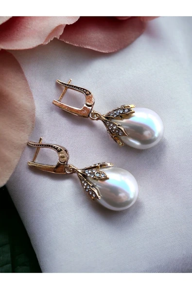 Zirkon Taşlı Mayorka Inci Küpe - Resim 10