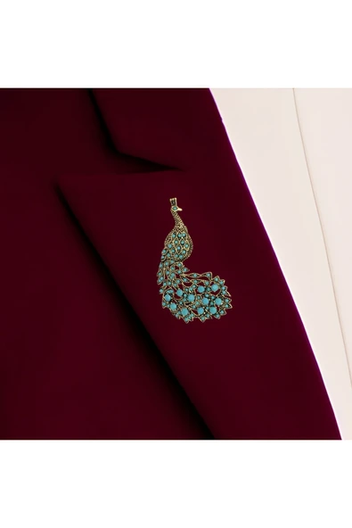 Tavuskuşu Motif Broş - 11