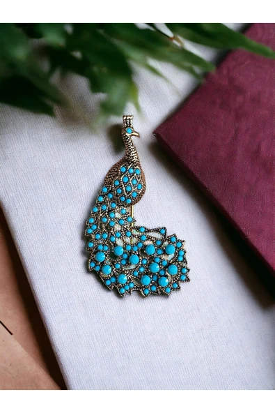 Tavuskuşu Motif Broş - 10