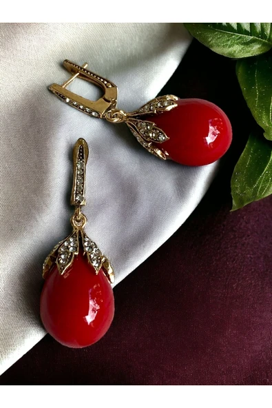 Zirkon Taşlı Mayorka Inci Küpe - Resim 7