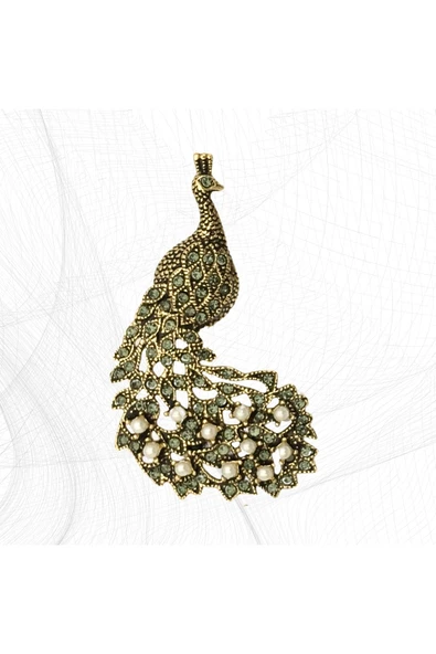 Tavuskuşu Motif Broş - 6