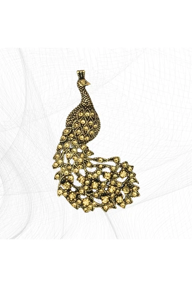 Tavuskuşu Motif Broş - 3