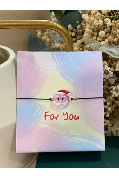 Yeni Yıl Noel Baba Cam Murano Bileklik Yılbaşı Temalı Christmas Bileklik - 9