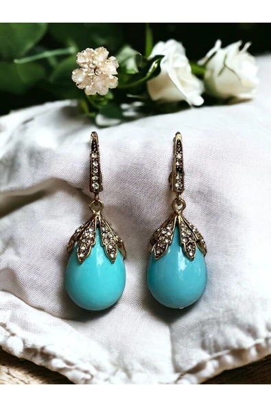 Zirkon Taşlı Mayorka Inci Küpe - Resim 5