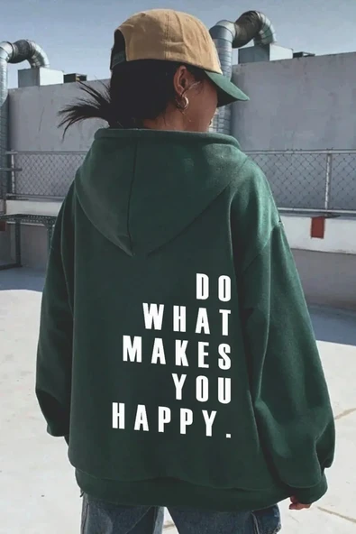 Do What Baskılı Oversize Sweatshirt