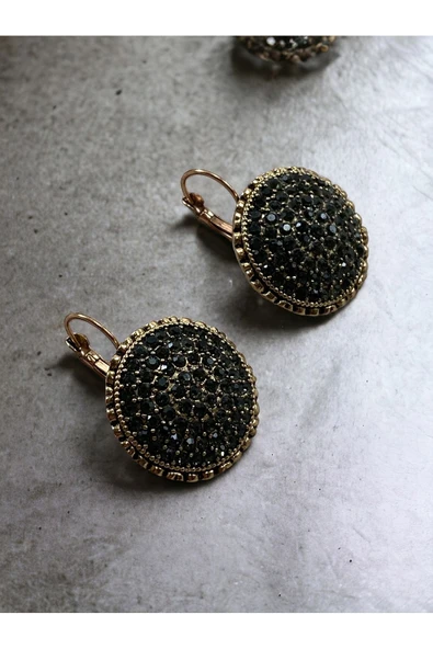 Zirkon Taşlı Daire Küpe - Resim 4