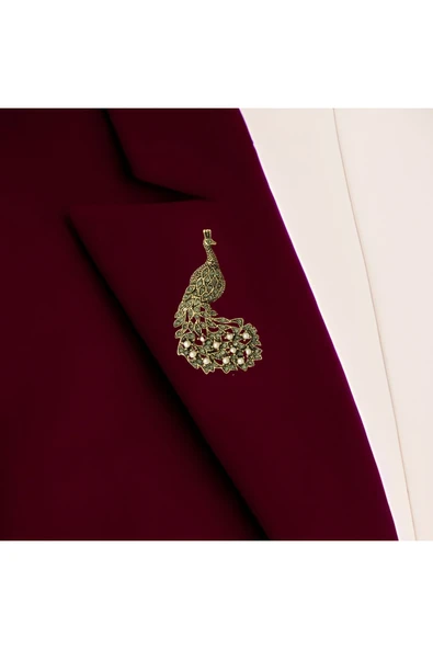 Tavuskuşu Motif Broş - 5