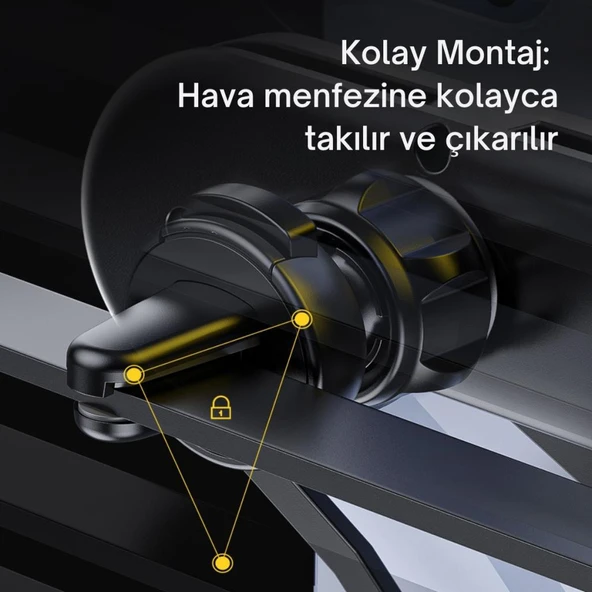 Coofbe 6 Nokta Kavramalı Yeni Nesil Havalandırma Araç İçi Telefon Tutucu Araç Tutucu 360 Döner Başlık - 5