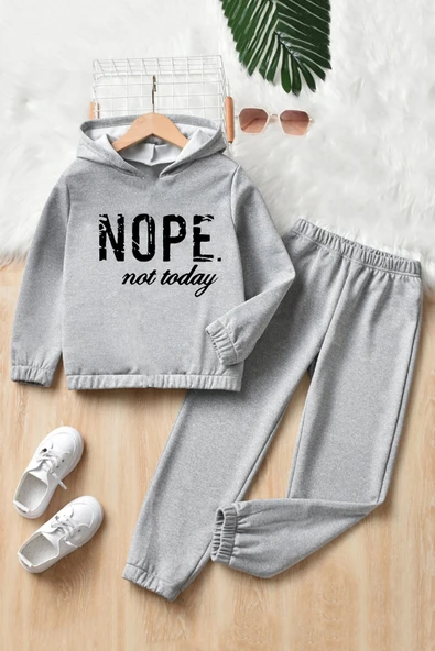 Çocuk Nope Baskılı Eşofman Takımı - Resim 7