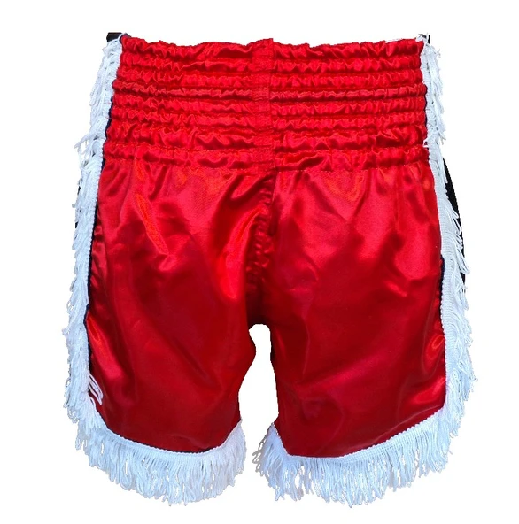 DragonDo MT3020 Apache Muaythai Şortu Kırmızı Püsküllü Şort Nakışlı Muay Thai Şortu - 2