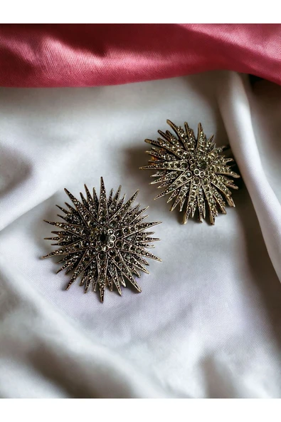 İnci İşlemeli Deniz Kestanesi Küpe - Resim 4