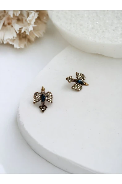 Kırlangıç Figürü Ametist Küpe - Resim 2